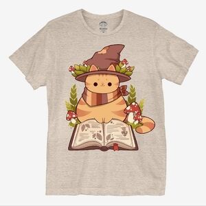 Hot Topic Mushroom Wizard Cat T-Shirt By Rhinlin